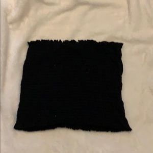 Black ruffled tube top